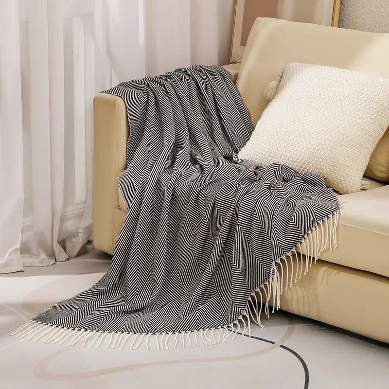 Nordic Stripe Throw Sofa Blanket