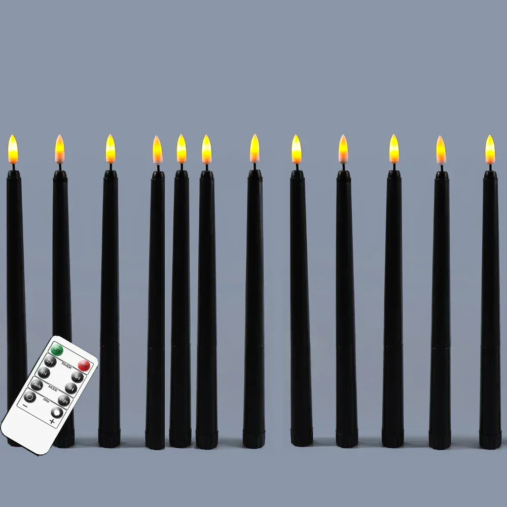 Black LED tealights without flame with remote control for an unforgettable atmosphere