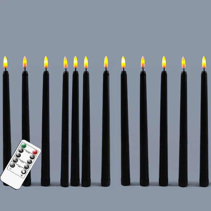 Black LED tealights without flame with remote control for an unforgettable atmosphere