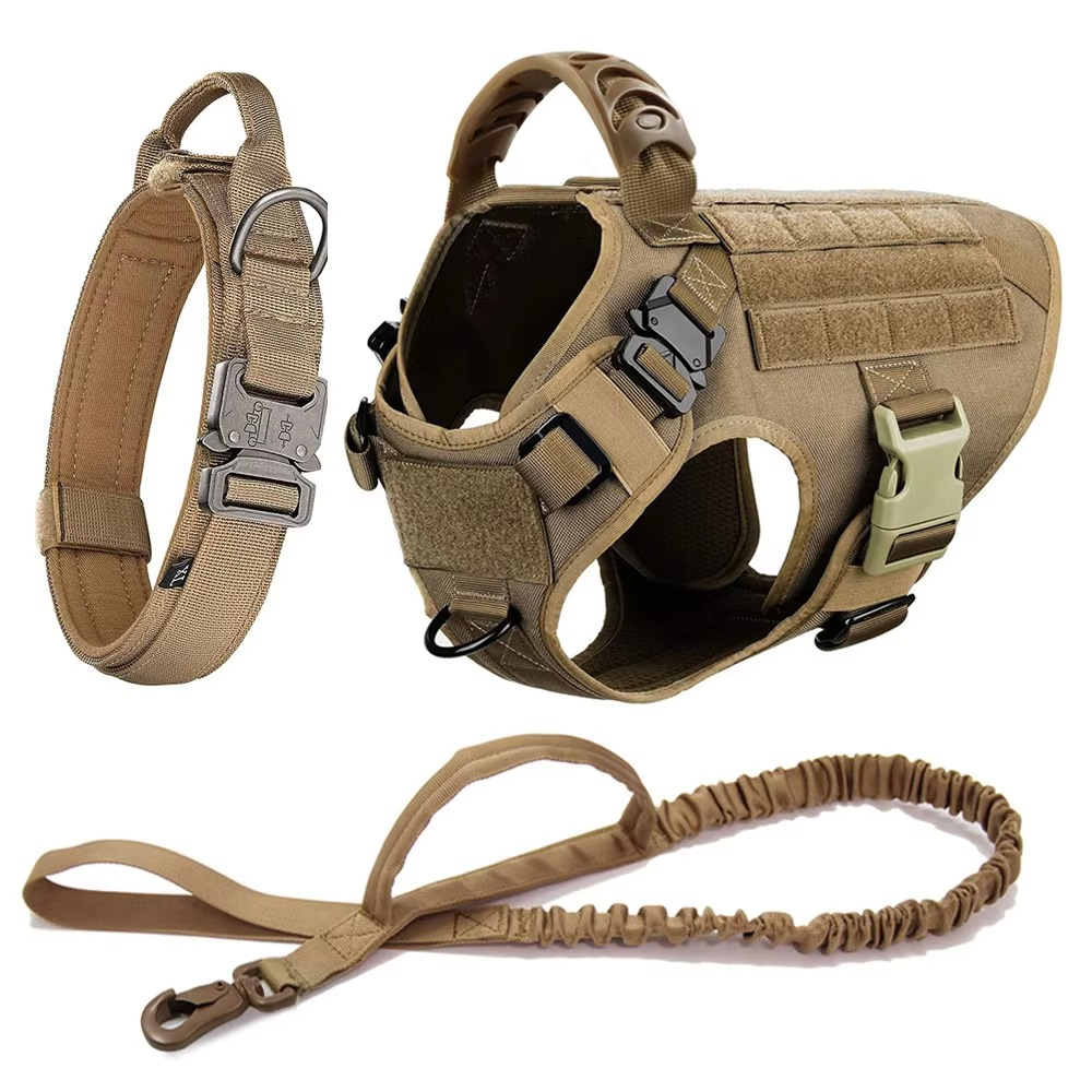Tactical Dog Harness and Leash Set for Medium and Large Dogs
