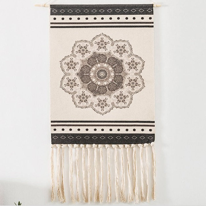Bohemian Wall Tapestry, Macrame Wall Hanging, Home Decoration, Cotton Linen Tassel, Handcrafted, Woven, Geometric Canvas Art, Background Wall Tapestries