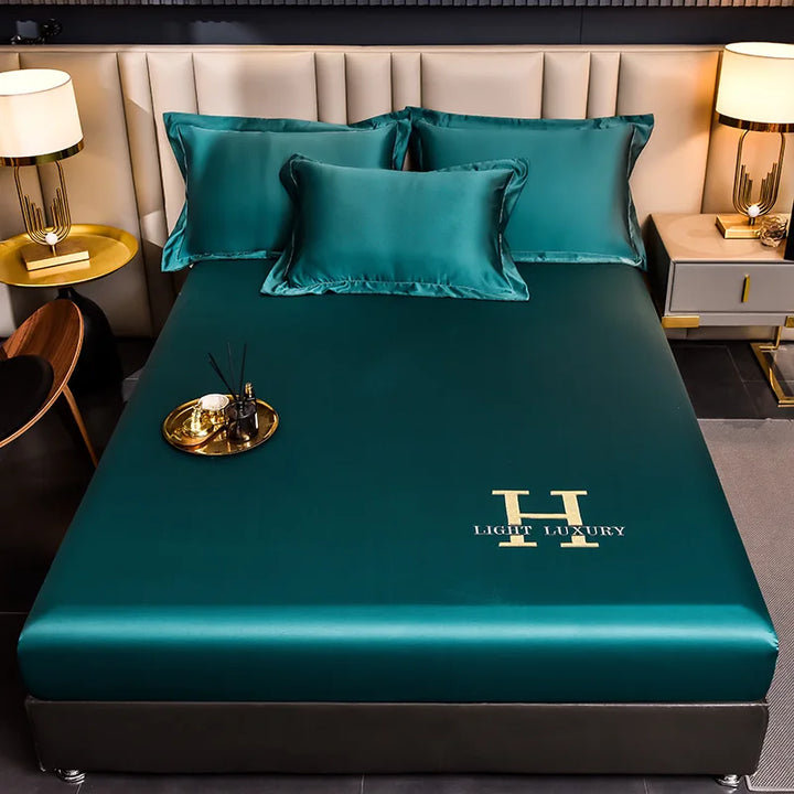 Solid colour Silk Bed Sheet