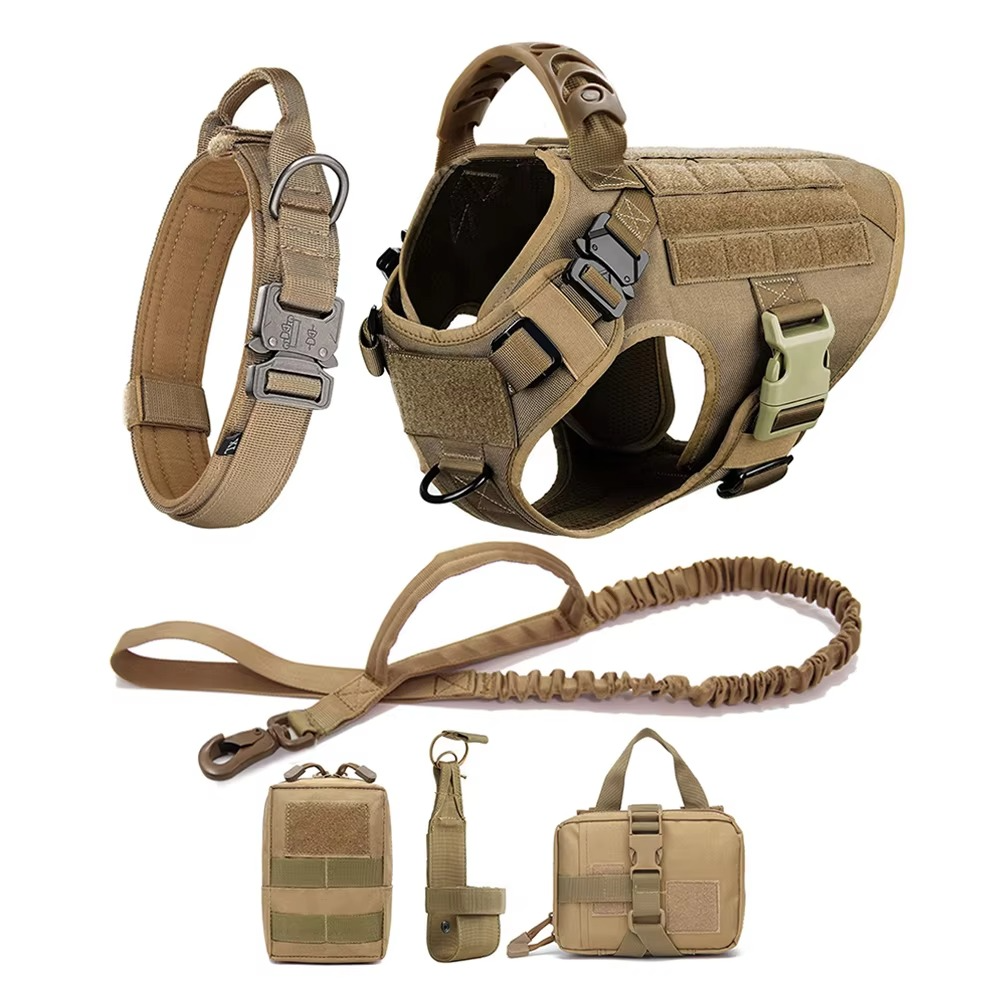 Tactical Dog Harness and Leash Set for Medium and Large Dogs