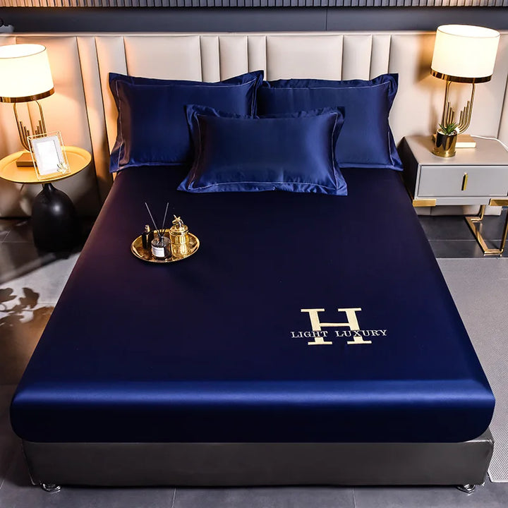 Solid colour Silk Bed Sheet