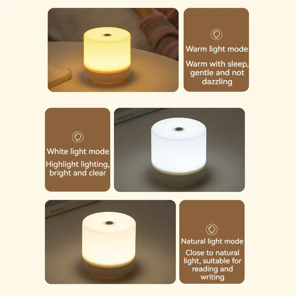 Creative USB Nightstand Lamp - Touch-Dimming LED Night Light for Bedroom &amp; Student Dormitory