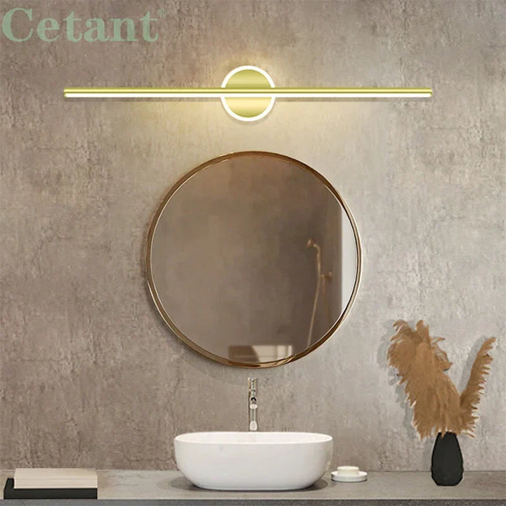 LED Wall Light LineaLux | Black &amp; Gold | 40/60/80 cm | Warm, Cold &amp; Three-colour Light | Modern Mirror &amp; Wall Lighting
