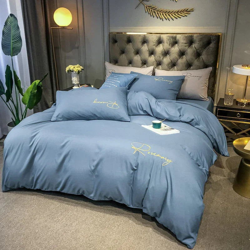 EmbroiLux Bedding - Elegant luxury duvet cover with embroidery design