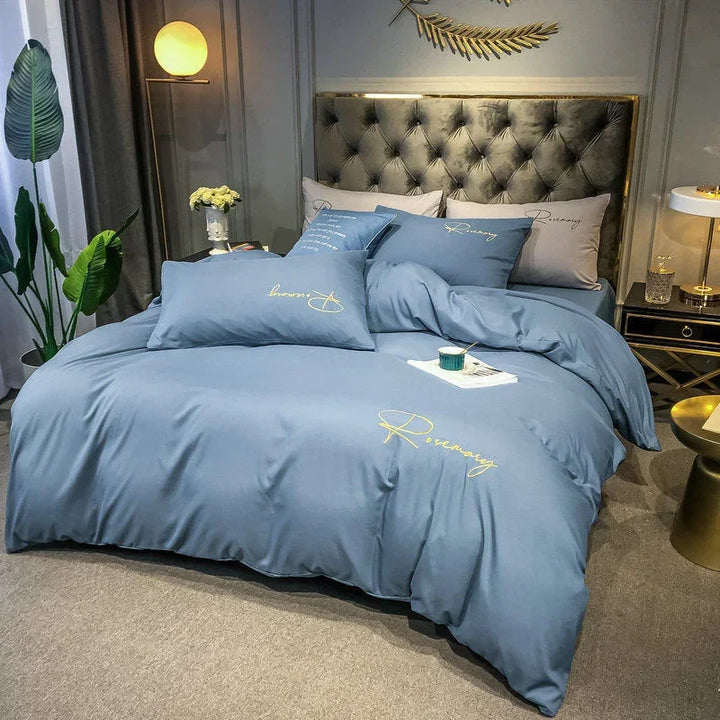 EmbroiLux Bedding - Elegant luxury duvet cover with embroidery design