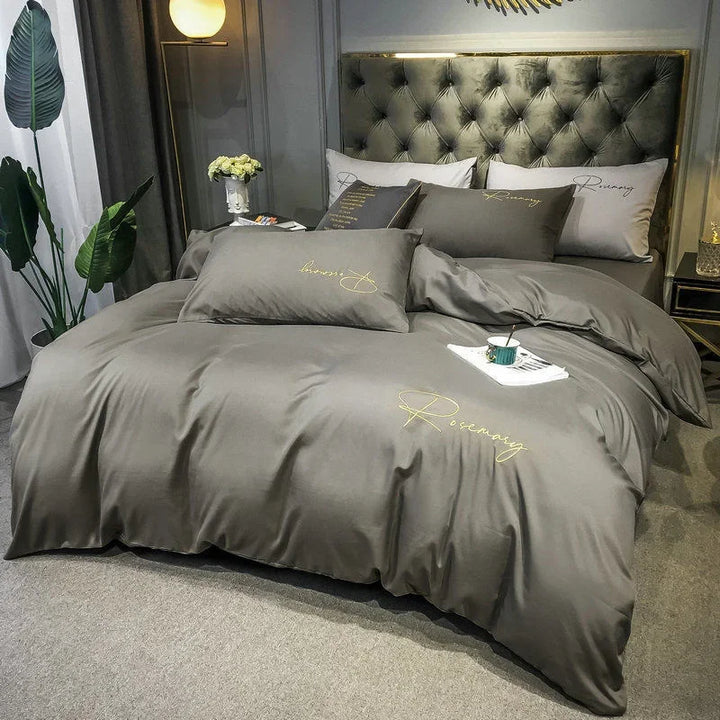EmbroiLux Bedding - Elegant luxury duvet cover with embroidery design