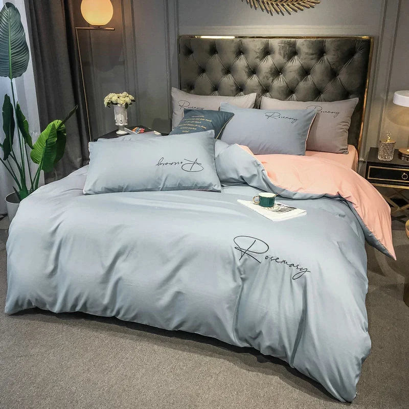 EmbroiLux Bedding - Elegant luxury duvet cover with embroidery design