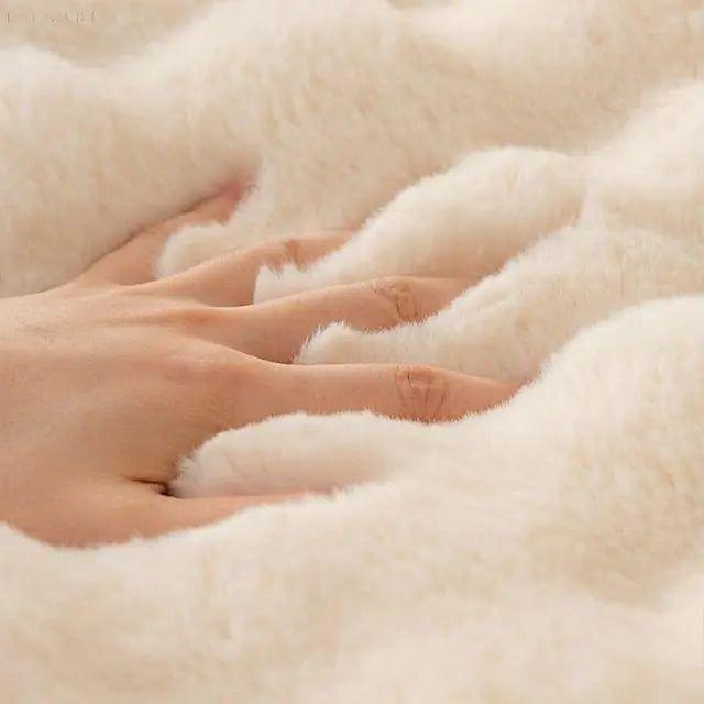 Sofia - Universal Plush Sofa Cover L Shape - Winter Warm Soft |