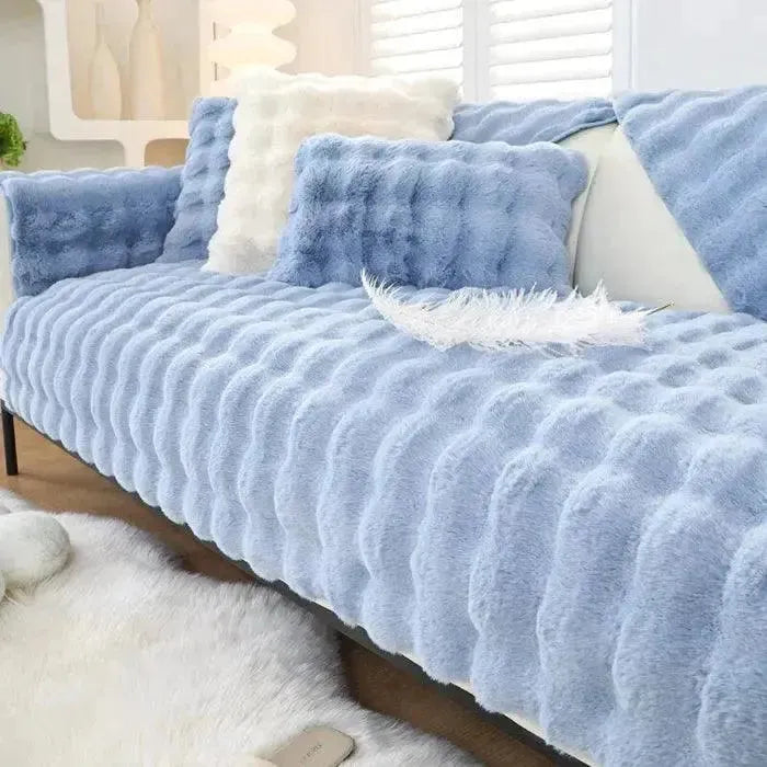 Sofia - Universal Plush Sofa Cover L Shape - Winter Warm Soft |