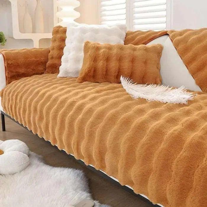 Sofia - Universal Plush Sofa Cover L Shape - Winter Warm Soft |