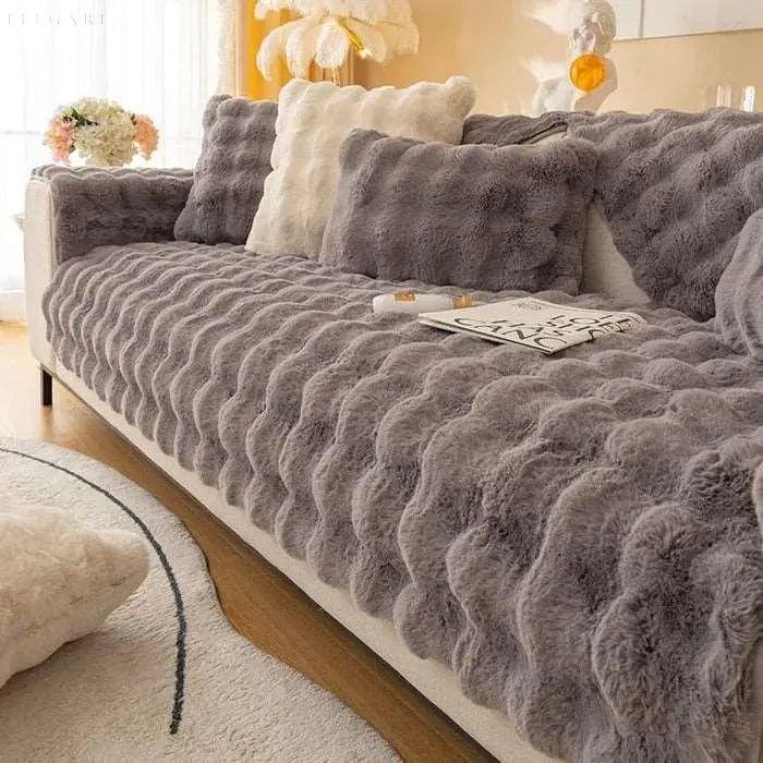 Sofia - Universal Plush Sofa Cover L Shape - Winter Warm Soft |
