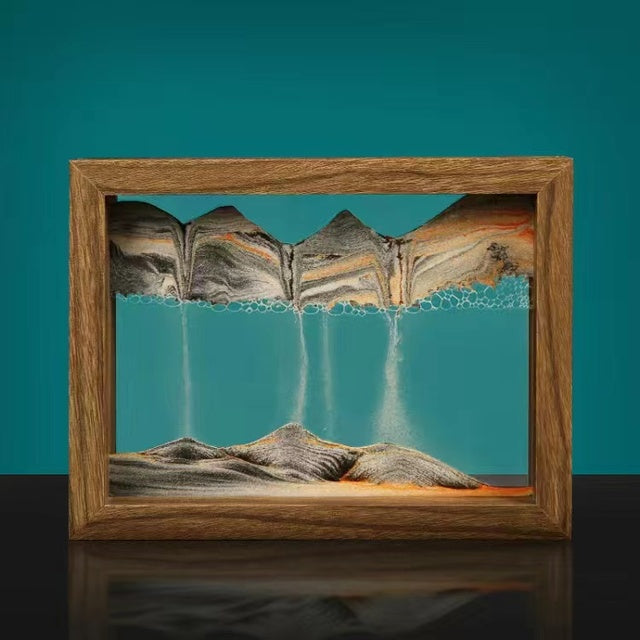 Solid wood 3D rotating sand painting