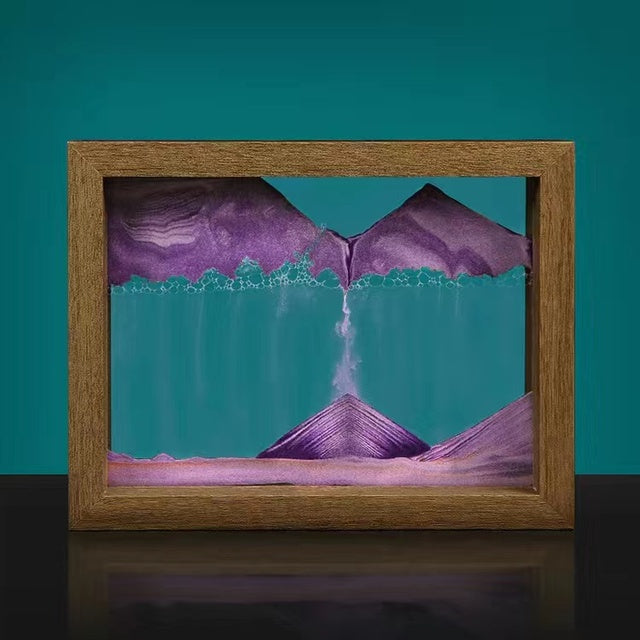 Solid wood 3D rotating sand painting