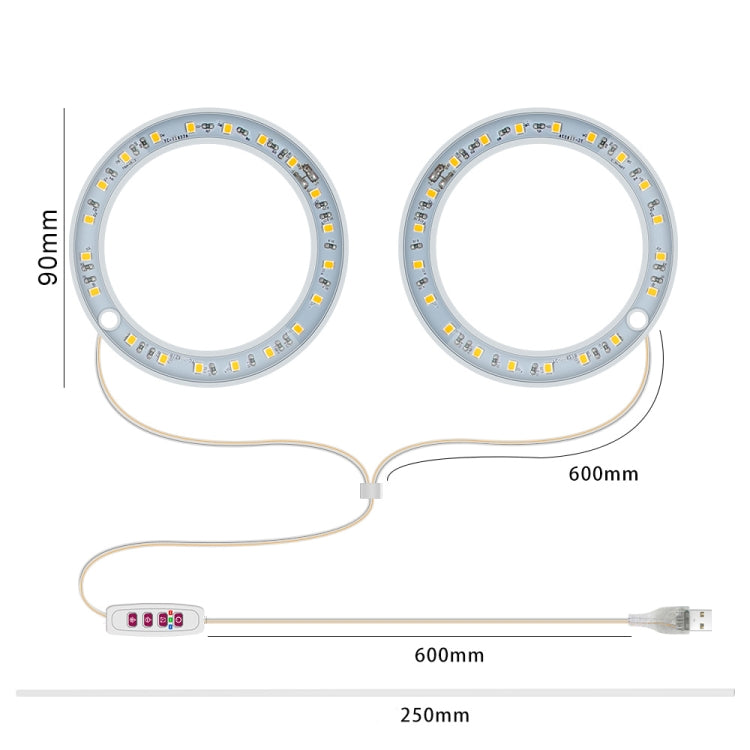 LED Plant Growth Lamp Full Spectrum Intelligent Timer Indoor Fill Light Ring Plant Lamp, Power: One Head (Sunshine)