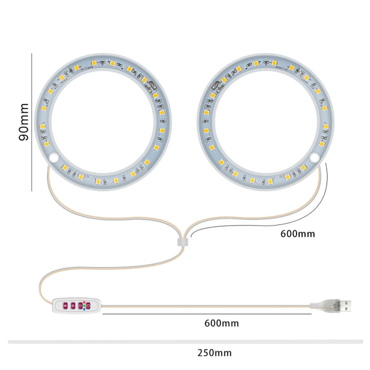 LED Plant Growth Lamp Full Spectrum Intelligent Timer Indoor Fill Light Ring Plant Lamp, Power: One Head (Sunshine)