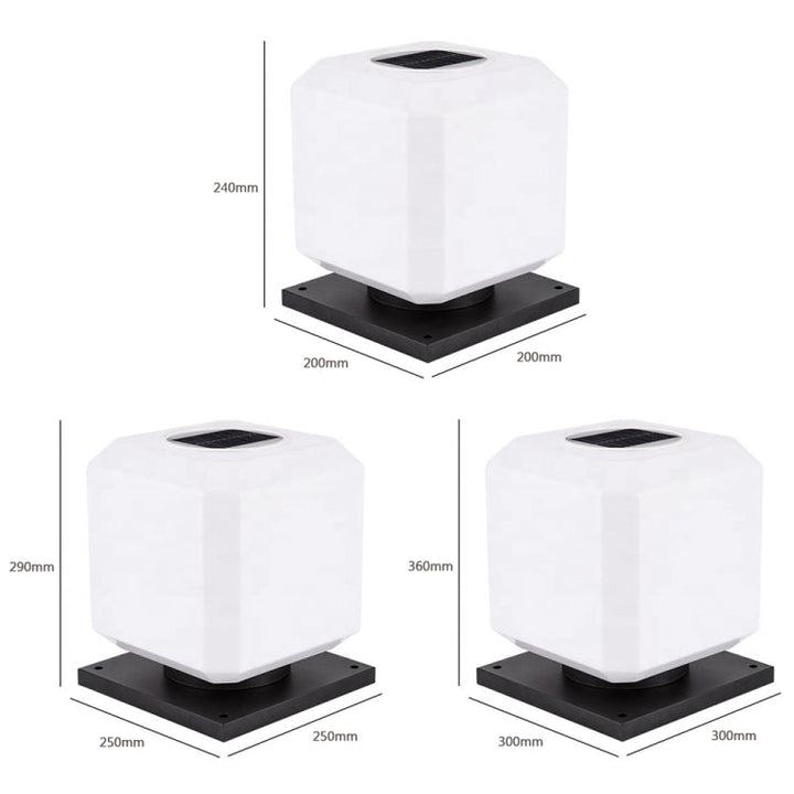 003 Solar Square Outdoor Post Light LED Waterproof Wall Lights, Size: 30cm (Warm Light)