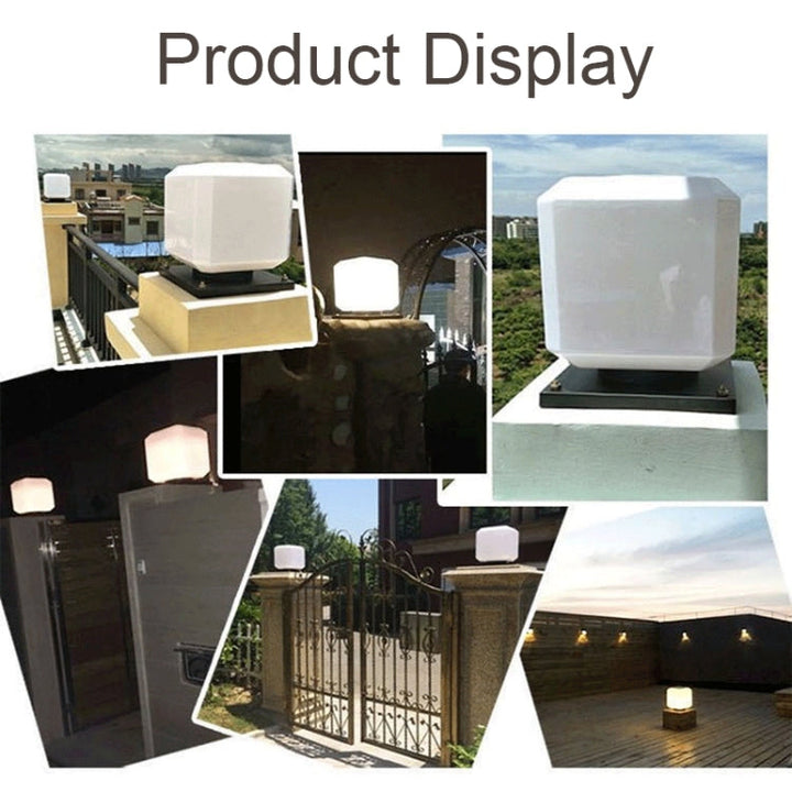 003 Solar Square Outdoor Post Light LED Waterproof Wall Lights, Size: 30cm (Warm Light)