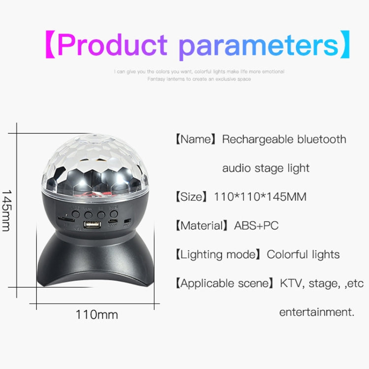 Home LED Magic Ball Lights Bounce Ambient Lamps Room Sound Lights Balls, colour: Charging Model Black (RGB coloured 5W)