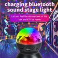 Home LED Magic Ball Lights Bounce Ambient Lamps Room Sound Lights Balls, colour: Charging Model Black (RGB coloured 5W)
