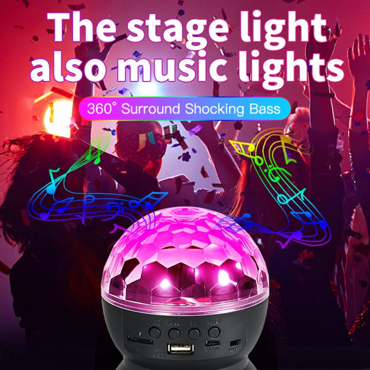 Home LED Magic Ball Lights Bounce Ambient Lamps Room Sound Lights Balls, colour: Charging Model Black (RGB coloured 5W)