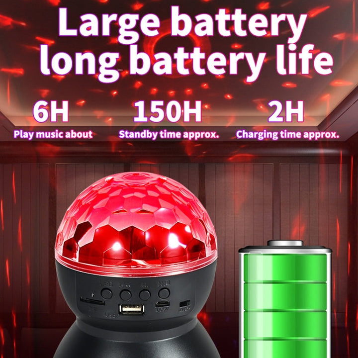 Home LED Magic Ball Lights Bounce Ambient Lamps Room Sound Lights Balls, colour: Charging Model Black (RGB coloured 5W)