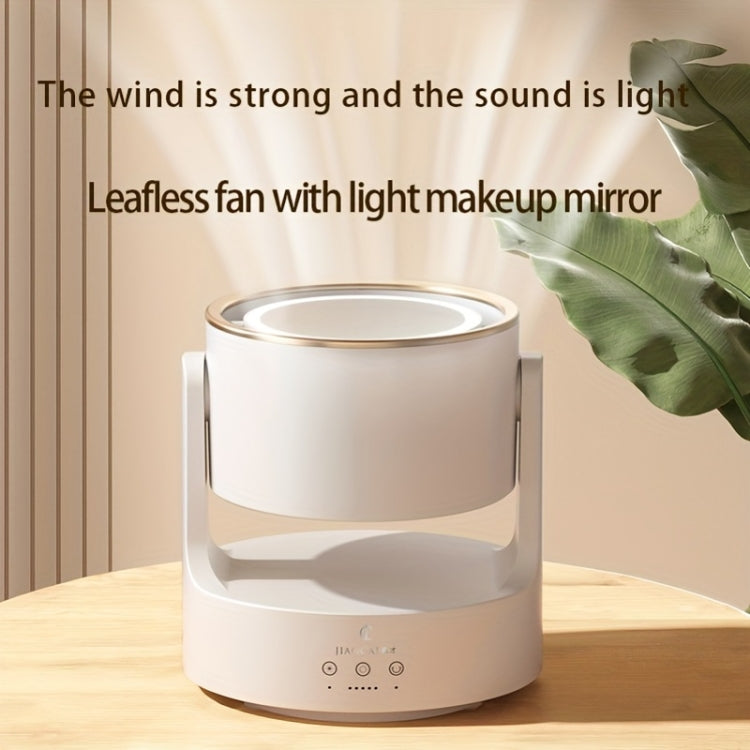 3 In 1 Multifunctional Desktop Fan with LED Light Cosmetic Mirror USB Plug Non-Oscillating |