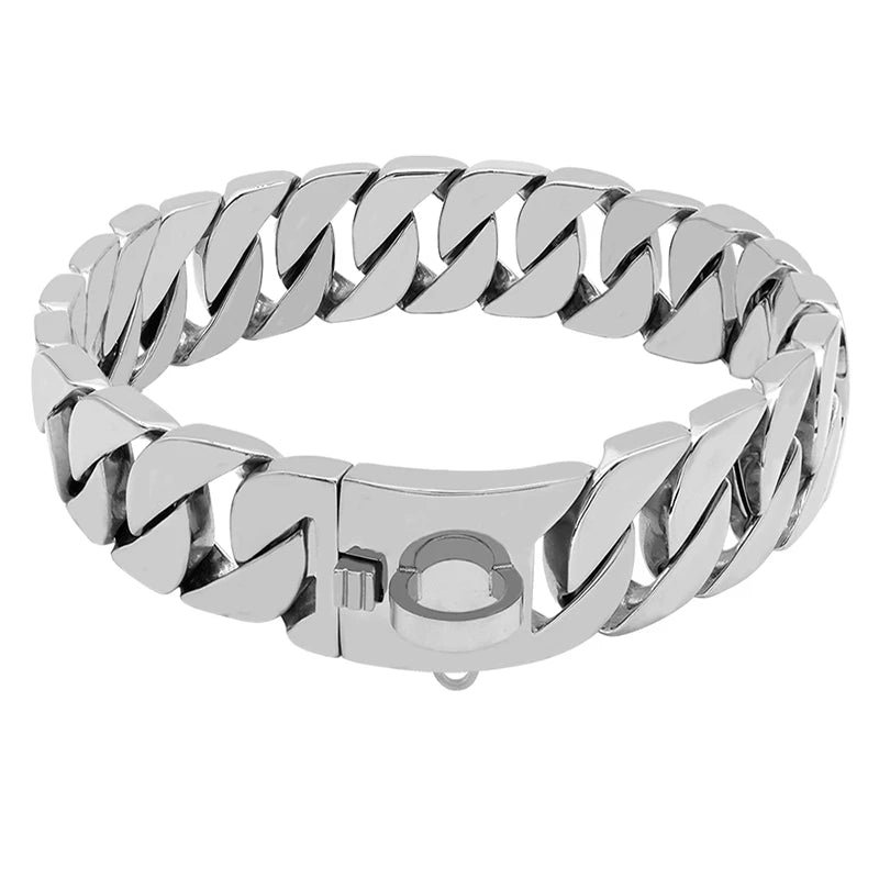 Strength Neck Metal Dog Collar – Sturdy Stainless Steel Collar for Large Dogs