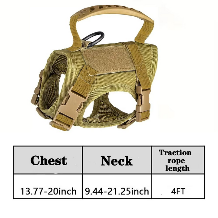 Adjustable Tactical Pet Harness with Control Handle for Cats and Large Dogs