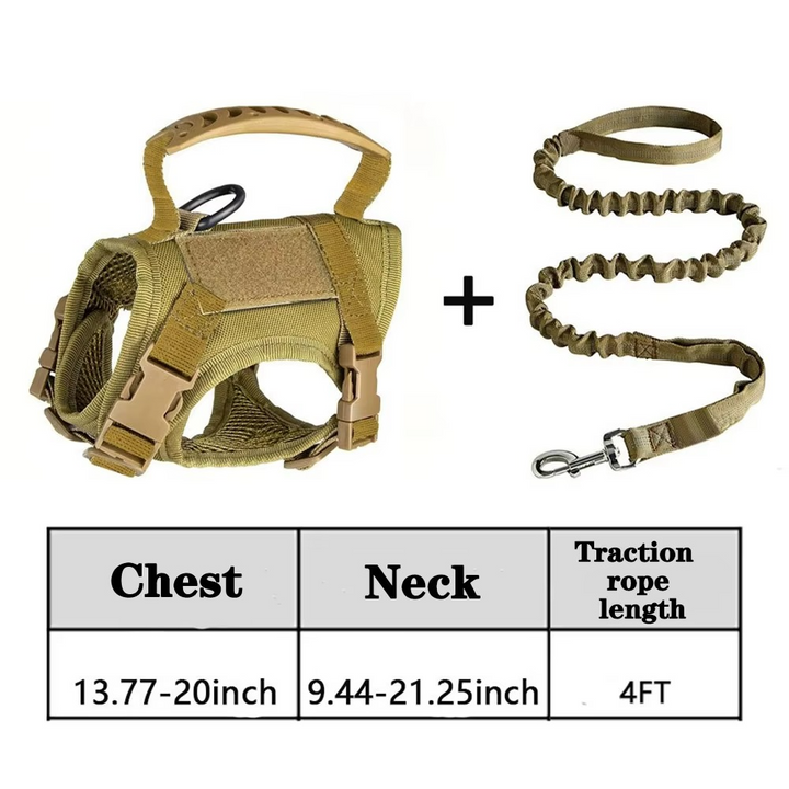 Adjustable Tactical Pet Harness with Control Handle for Cats and Large Dogs