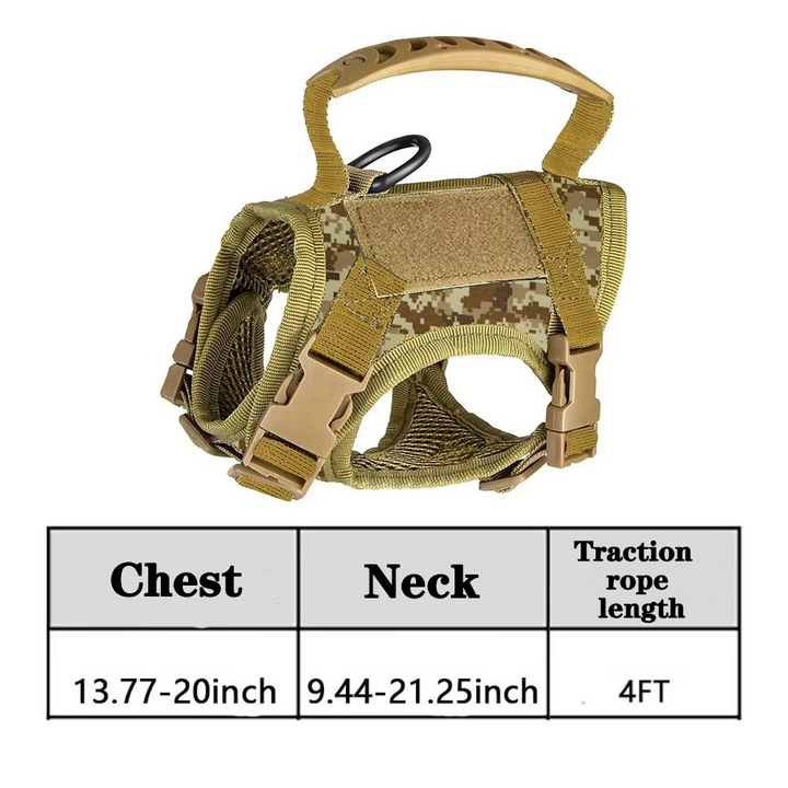Adjustable Tactical Pet Harness with Control Handle for Cats and Large Dogs