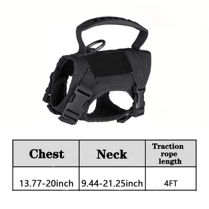 Adjustable Tactical Pet Harness with Control Handle for Cats and Large Dogs