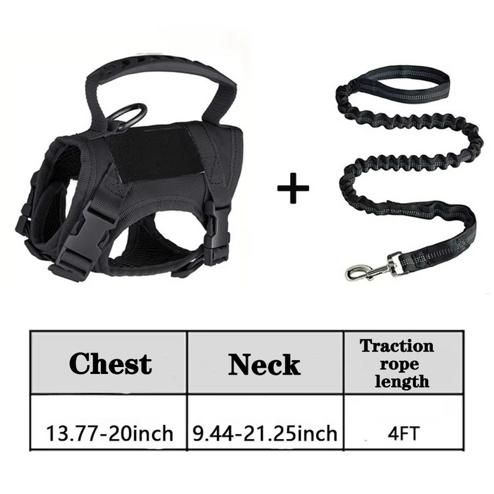 Adjustable Tactical Pet Harness with Control Handle for Cats and Large Dogs