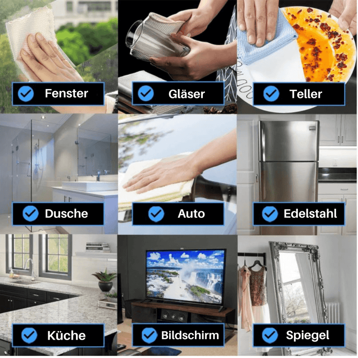 Soft Touch Wonder Cloth – Stripe-Free Cleaning of Glass, Mirrors &amp; Stainless Steel