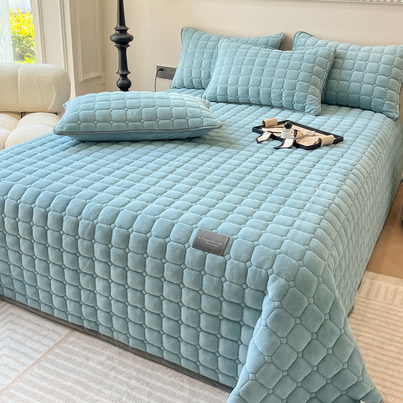 Modern Soft Throw Blanket with Square Texture – Stylish Fluffy Bed &amp; Sofa Cover