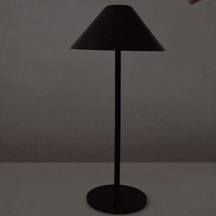 Minimalistic dimmable Touch table lamp - waterproof and rechargeable light colour