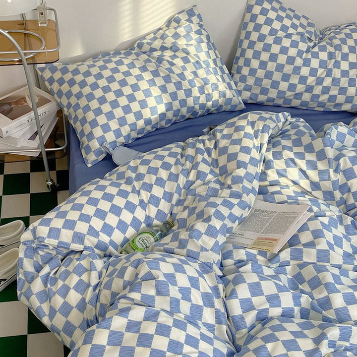 Abstract Chessboard Single Bed Linen Set