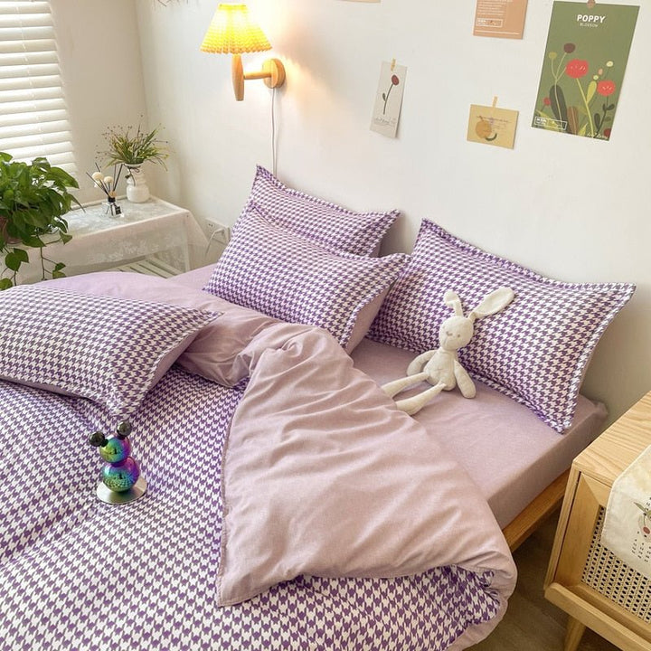 Abstract Chessboard Single Bed Linen Set