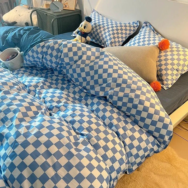 Abstract Chessboard Single Bed Linen Set