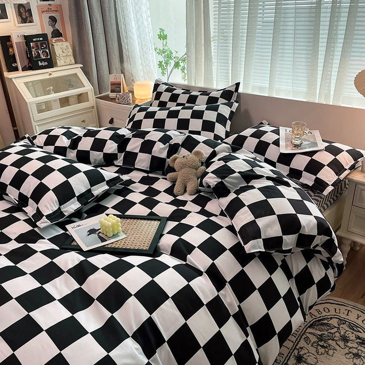 Abstract Chessboard Single Bed Linen Set