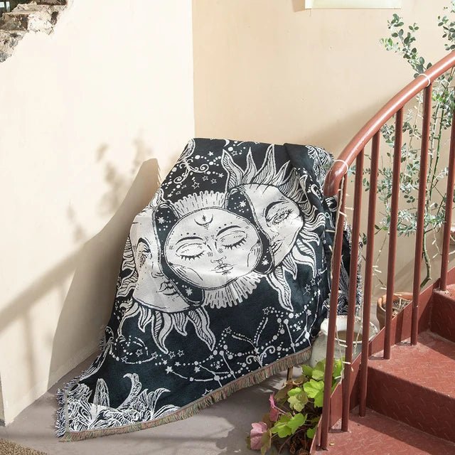 Abstract Woven Wall Tapestry Throw Blanket