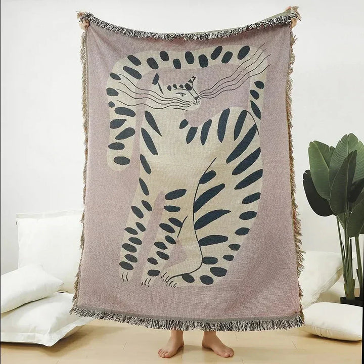 Abstract Woven Wall Tapestry Throw Blanket
