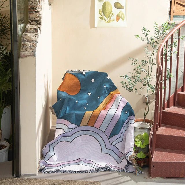 Abstract Woven Wall Tapestry Throw Blanket
