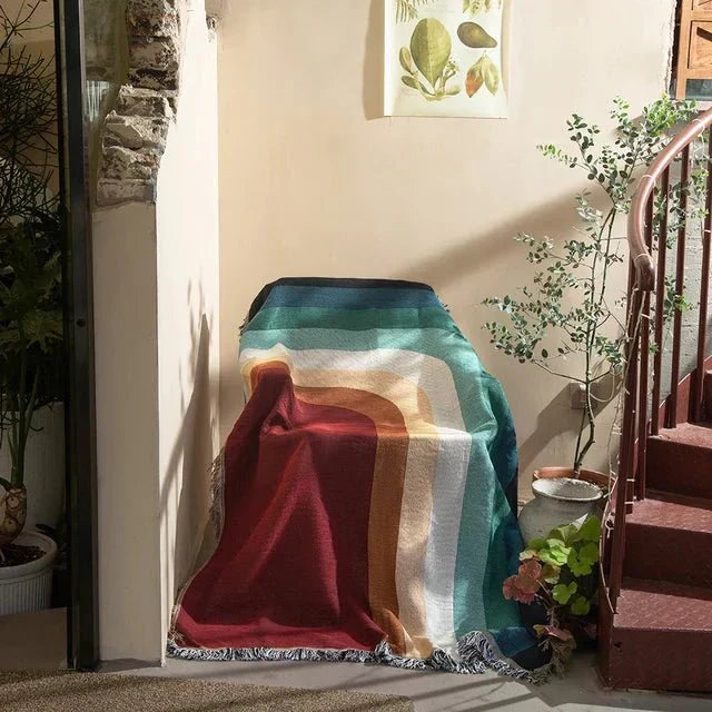 Abstract Woven Wall Tapestry Throw Blanket