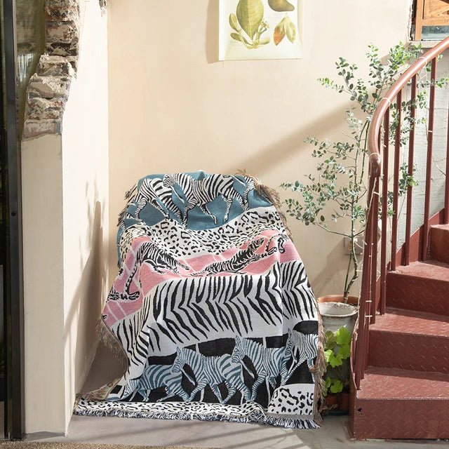 Abstract Woven Wall Tapestry Throw Blanket