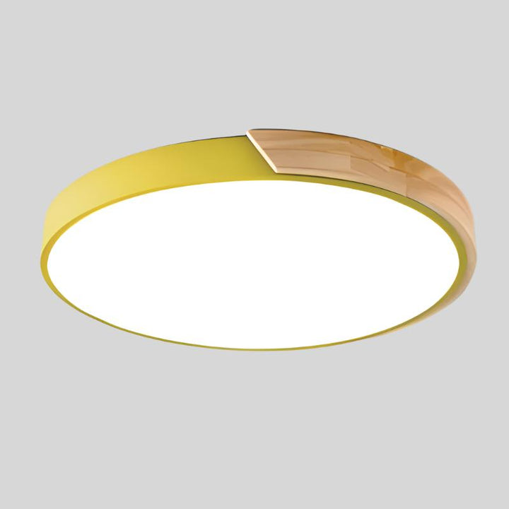 Wood Macaroon Circular Ceiling Light