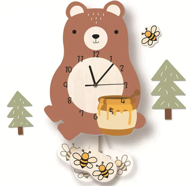 Wall Clock - ZooTime - Cute Animal Design - Perfect for Children&