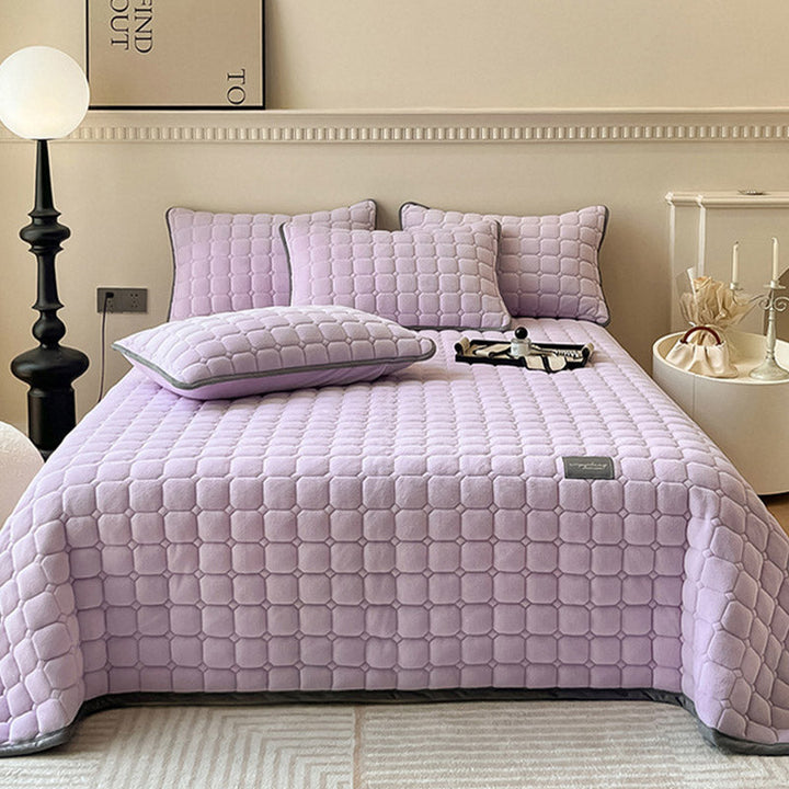 Modern Soft Throw Blanket with Square Texture – Stylish Fluffy Bed &amp; Sofa Cover